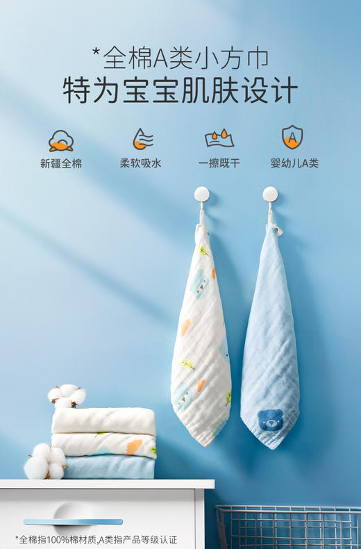 戴可思婴儿宝宝口水巾纯棉纱布儿童洗脸毛巾手帕方巾柔软亲肤♥ 商品图2
