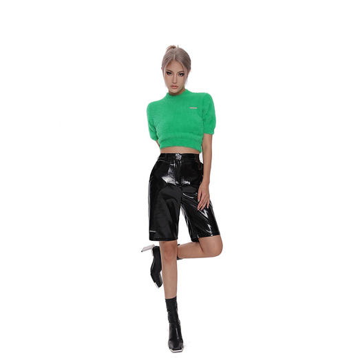 NEWA PROJECT 2021秋冬百搭针织衫显瘦短袖仿貂毛上衣百搭毛衣 商品图4