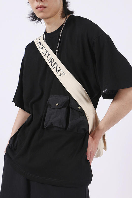RELABEL 20SS多口袋T恤机能风潮牌短袖男拼接双色纯棉上衣打底衫 商品图5
