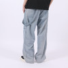 RELABEL 20SS新款口袋宽松直筒水洗工装侧吊带结构牛仔裤男潮长裤 商品缩略图3