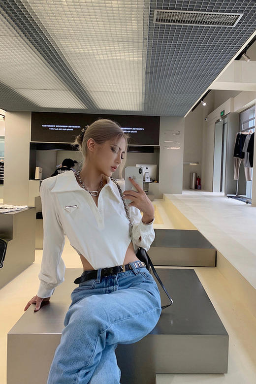 NEWA PROJECT  2021初秋翻领原创气质百搭长袖外套上衣POLO衫女 商品图5