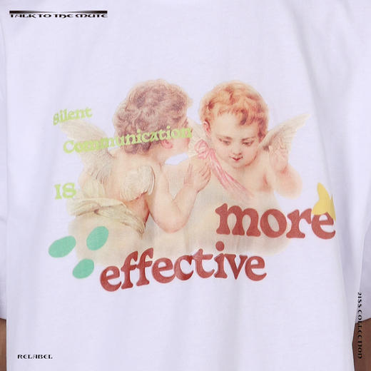 RELABEL 21SS 卡通趣味天使交流文字排版高克重圆领宽松TEE恤 商品图2