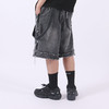 RELABEL 2020SS新款牛仔短裤水洗毛边猫须阔腿牛仔裤中裤国潮裤男 商品缩略图0
