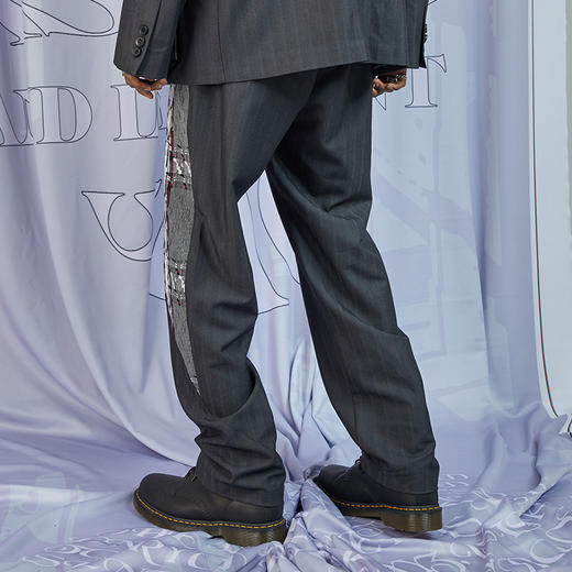 RELABEL 20AW 深灰色面料不规则拼接不对称宽松西裤 商品图3