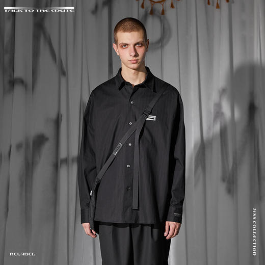 RELABEL 21SS 袖口刺绣定制铭牌暗条纹衬衣 商品图3