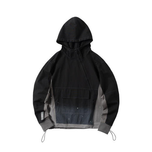 ENSHADOWER隐蔽者拼接长袖连帽泼墨卫衣休闲宽松连帽衫潮牌上衣 商品图4