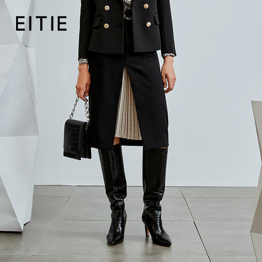 EITIE爱特爱冬季新款时尚休闲拼接包臀半身裙女裙6706413 商品图0