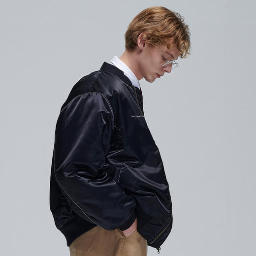 EAFINETAL.20AW杜邦三防面料破坏蕾丝拼接印花休闲宽松棉衣外套男 商品图3