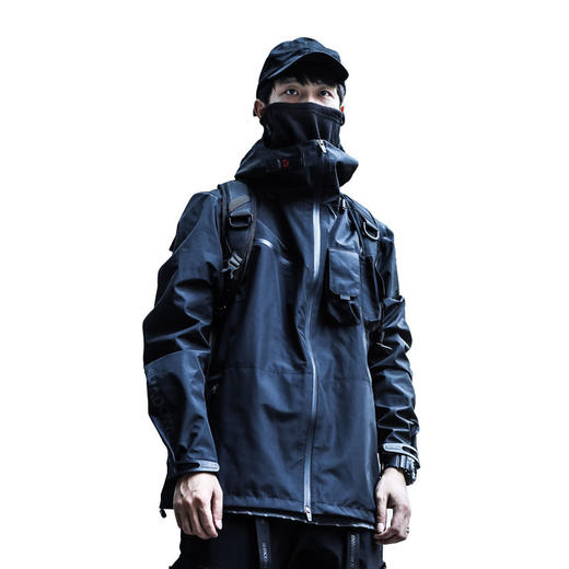 ENSHADOWER隐蔽者xCOMBACK联名款潮流连帽冲锋衣黑色国潮外套夹克 商品图3