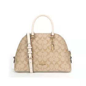 美国Coach蔻驰女士卡其色印花图案手提单肩包F2558IMDQC