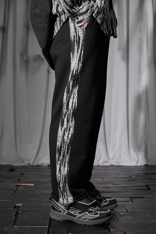 RELABEL 21SS定织未来感条纹毛料脚口抽绳拼接卫裤 商品图5