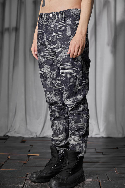 RELABEL 21SS紧身结构糜烂破坏拉丝牛仔裤 商品图5