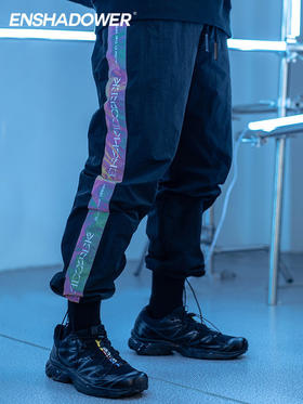 ENSHADOWER隐蔽者新款镭射反光条束脚裤男潮牌抽绳长裤宽松休闲裤