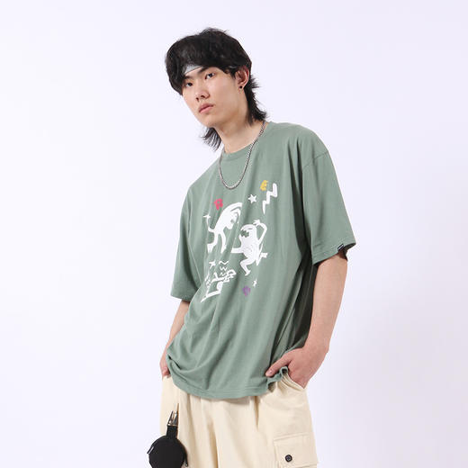 RELABEL 20SS小怪兽印花潮牌短袖男卡通动漫宽松圆领美式上衣T恤 商品图4