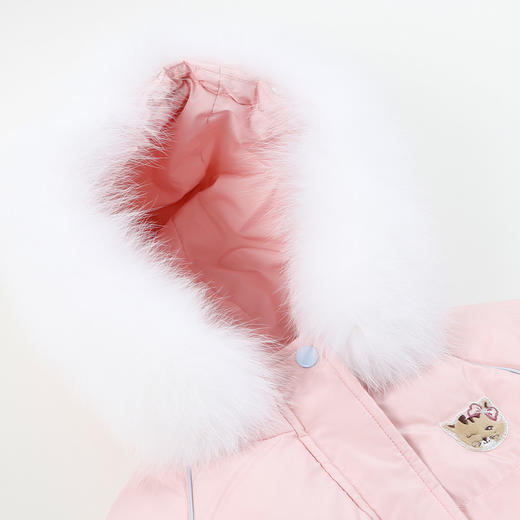 【加厚连帽中长款童装白鹅绒服】21年冬季新品女童加厚保暖羽绒服 商品图5