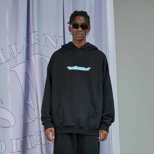 RELABEL 20AW  黑白色创意logo印花连帽卫衣 商品图3