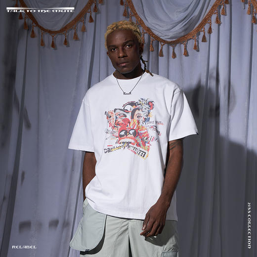 RELABEL 21SS 多元素主题碰撞印花宽松薄款短袖T恤 商品图3