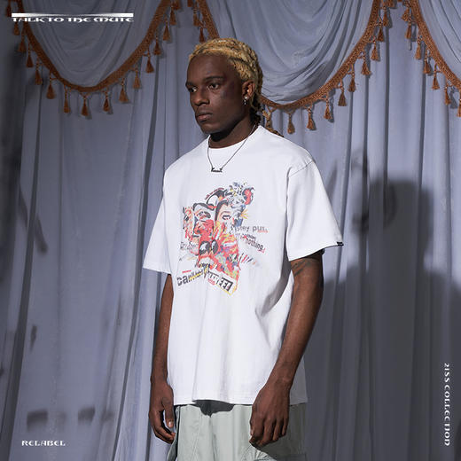 RELABEL 21SS 多元素主题碰撞印花宽松薄款短袖T恤 商品图1