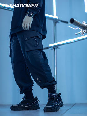 ENSHADOWER隐蔽者异质拼接抽绳裤男新款宽松工装裤束脚裤赞多同款