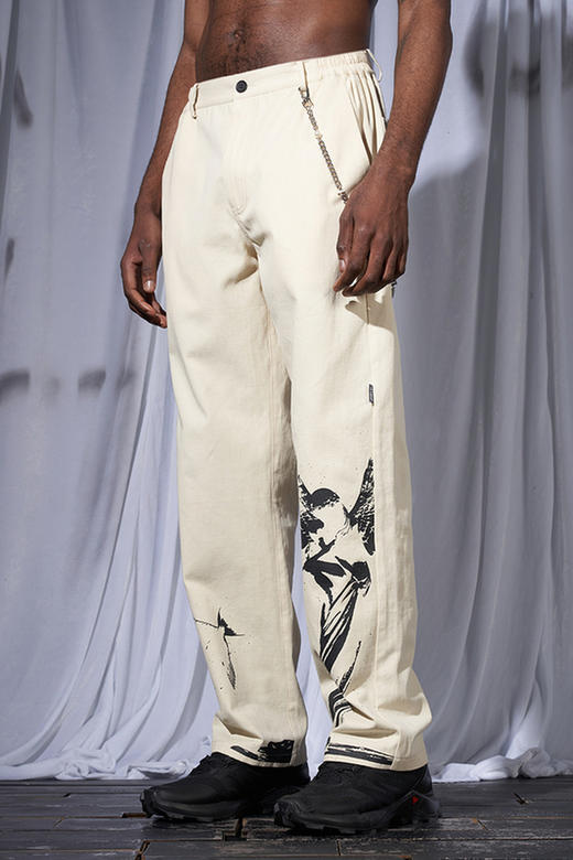 RELABEL 21SS  双色主题圣母阴影印花宽松潮流休闲长裤 商品图5