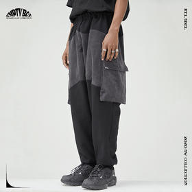 RELABEL 20AW 潮牌灯芯绒立体口袋拼接宽松卫裤