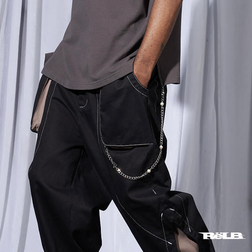 RELABEL 分段字母LOGO时尚珍珠拼接设计款裤链 商品图2