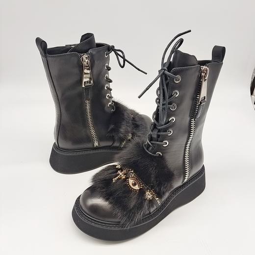 LFGJ 3874   真皮欧美侧拉链时尚短靴 商品图2