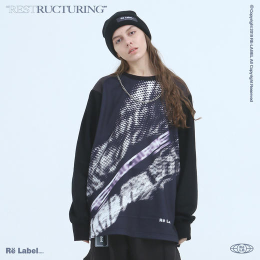 RELABEL 20SS潮牌幻影主题印花正面满印流行长袖圆领宽松卫衣T恤 商品图0