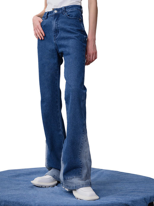 IFIK limited Blue Flare Jeans 裤脚直喷特殊面料微喇牛仔长裤 商品图0