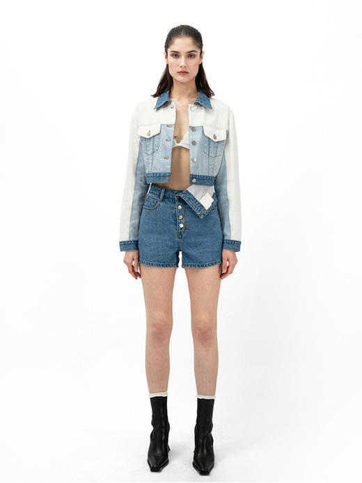 IFIK Blue Bicolor Logo Jacket “拼出一片天”短款牛仔夹克外套 商品图3