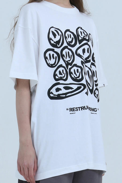 RELABEL 2020SS创意笑脸主题印花潮牌短袖男夏季休闲T恤情侣上衣 商品图5