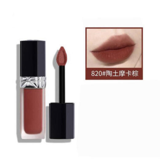 【授权商品】迪奥新品烈焰蓝金黑盖持久哑光锁色唇釉#820 商品图0