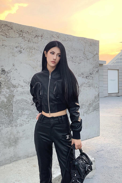 NEWA PROJECT秋冬新款原创加厚加棉秋冬pu长袖立领拉链外套皮衣女 商品图5