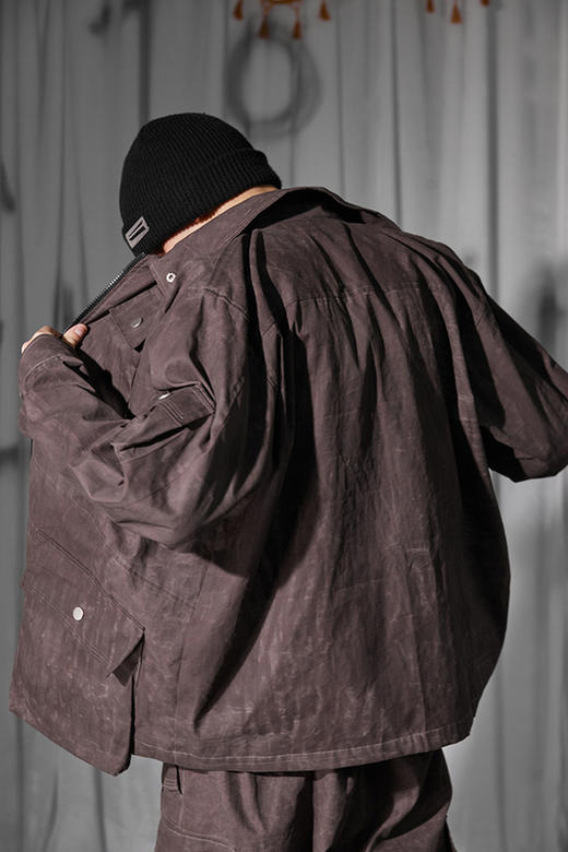 RELABEL 21SS 蜡染做旧工艺多口袋战术工装帆布重工夹克外套 商品图5