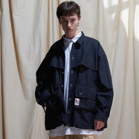 EAFINETAL.2021SS新款贴标水洗工艺大口袋上衣工装宽松夹克外套