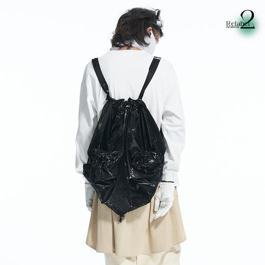 RELABEL 21AW字体概念几何图形不规则渐变撞色印花宽松长袖T恤 商品图3