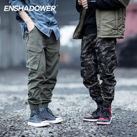 ENSHADOWER隐蔽者三色立体口袋工装裤男束脚裤宽松小脚裤