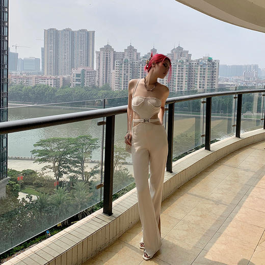 NEWA PROJECT2021秋冬新款原创设计辣妹裹胸直筒修身心机连衣裤女 商品图1