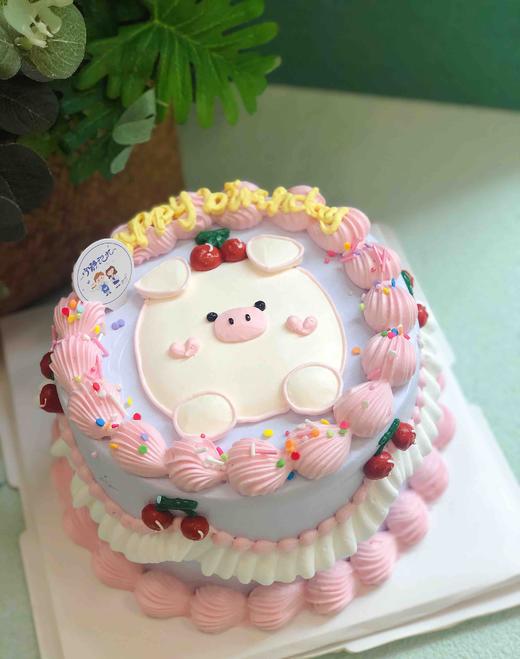 复古手绘猪猪奶油蛋糕 下单前请仔细阅读商品详情 商品图0