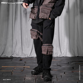 RELABEL 21SS 蜡染做旧工艺战术多口袋拼接帆布卫裤