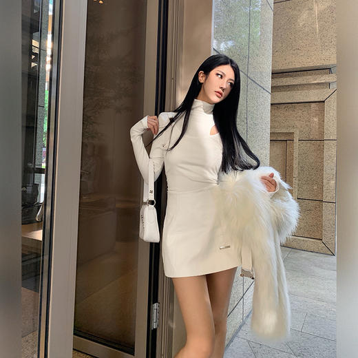 NEWA PROJECT 2021秋冬新款性感原创短裙pu半身裙高腰短款a字裙女 商品图1