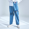 EAFINETAL.20AW春秋泼墨做割裂旧设计破洞牛仔裤宽松休闲直筒长裤 商品缩略图2