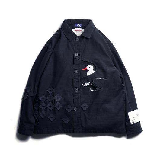 EAFINETAL.20AW“寻找红嘴鸭”主题刺绣水洗宽松工装上衣夹克外套 商品图4