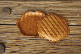 大漆竹席莲花杯垫