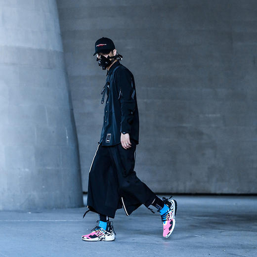 ENSHADOWER隐蔽者反光袖衬衣男李现韩商言同款青年黑色衬衫 商品图1