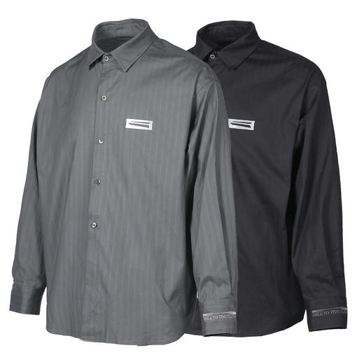 RELABEL 21SS 袖口刺绣定制铭牌暗条纹衬衣 商品图4