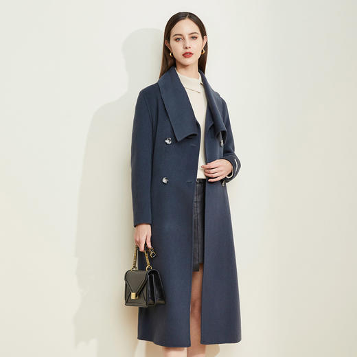 LH9H5斯尔丽瑟俪秋冬个性围巾领休闲双面呢大衣长款 商品图2