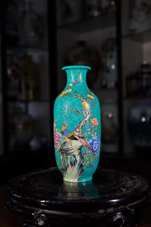 绿地扒花锦堂富贵卷口瓶 商品图0