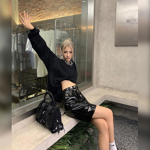 NEWA PROJECT 221秋冬新款韩版圆领不规则休闲上衣长袖宽松卫衣女 商品图2