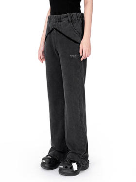 IFIK Denim SweatPants 将卫裤升格 腰间缀以牛仔拼接的休闲裤